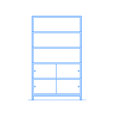 Furniture Bookcases Sapporo Shelving 5 High Sketch Drawing Svg, Free Vectors File